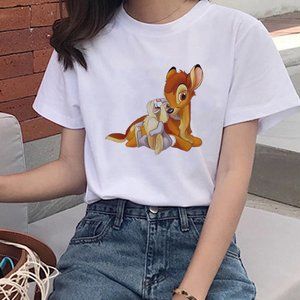 Women's T-shirt Harajuku Deer Bambi Rabbit Thumper